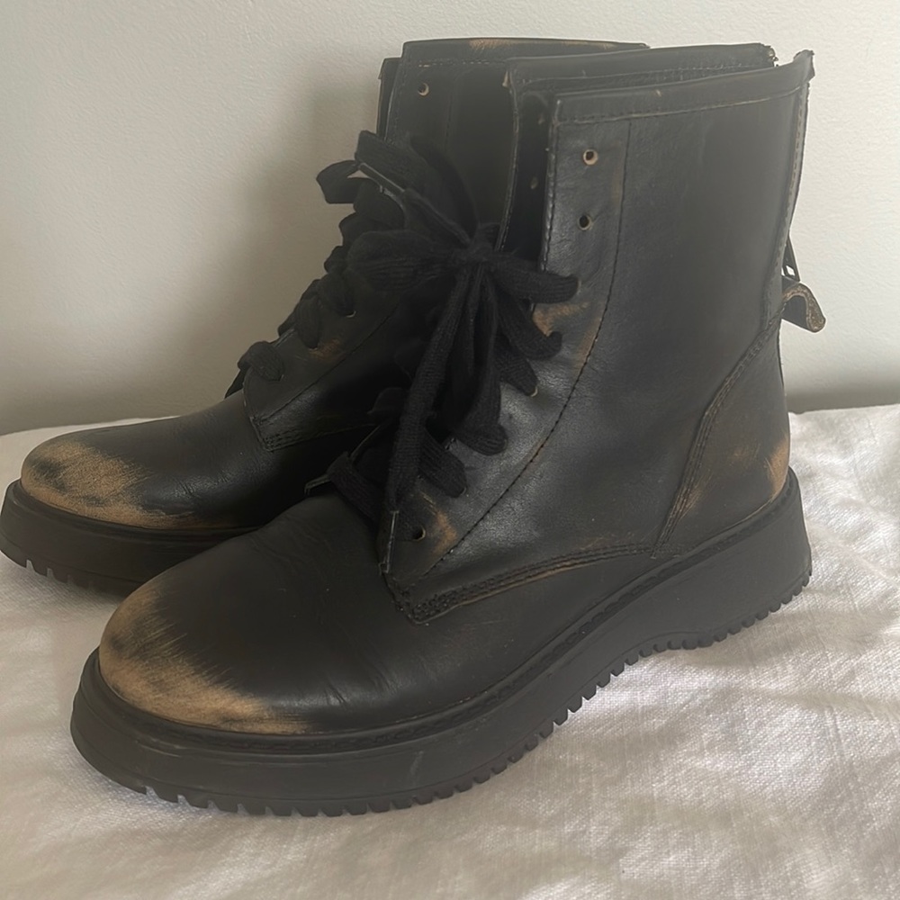 Worn once combat boots